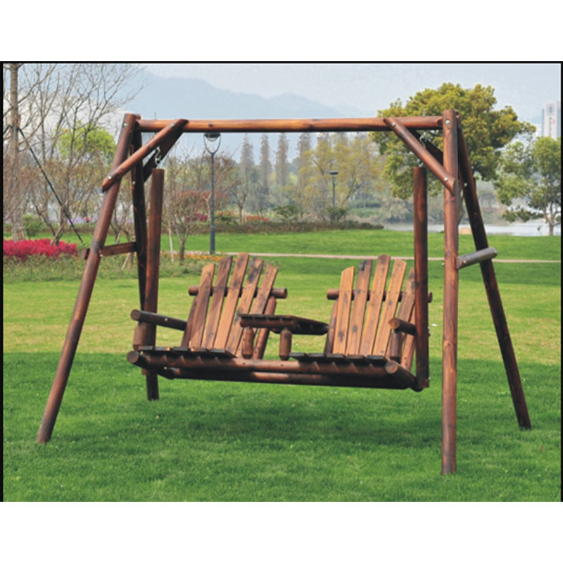 Millwood Pines Lepley Outdoor Adirondack Chair 2 Seat Freestanding Log